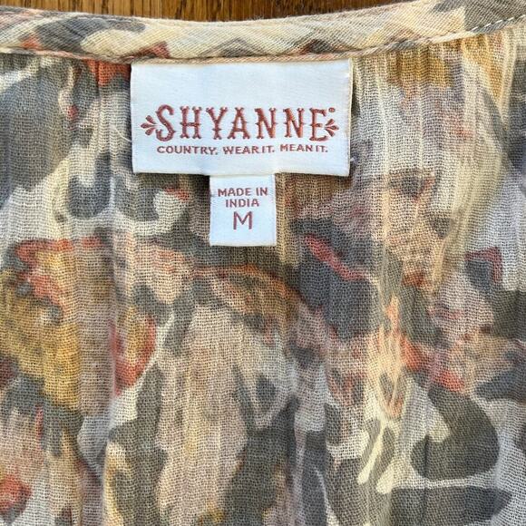 Shyanne Western Festival Tiered Mini Dress Medium Floral Boho Cowgirl India - Picture 4 of 10